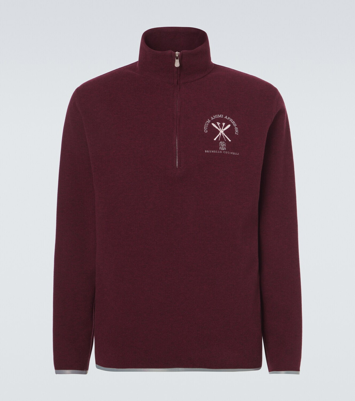 Brunello Cucinelli Cashmere and cotton-blend half-zip sweatshirt