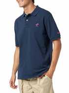 MC2 Saint Barth Man Blue Piquet Polo With St. Barth Logo And Vintage Effect