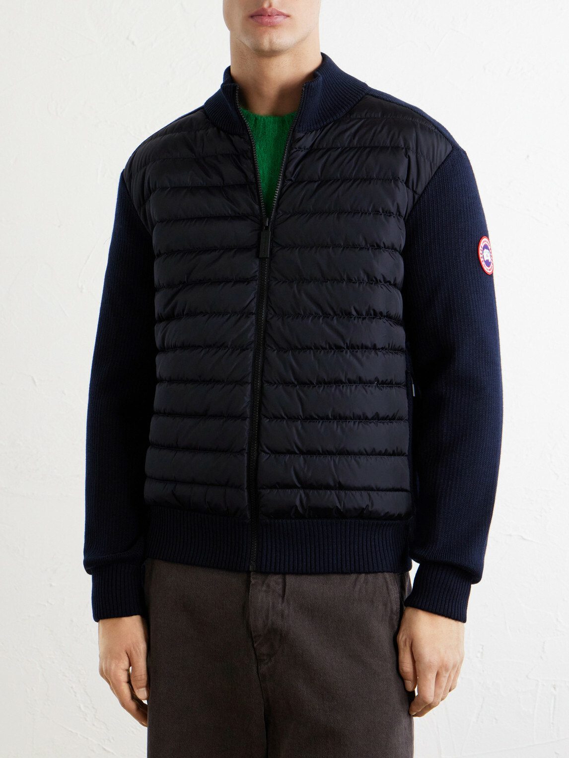 Canada Goose - HyBridge Slim-Fit Quilted Down Shell and Merino Wool Jacket - Blue