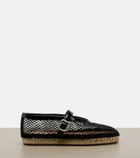 Alaïa Fishnet leather-trimmed espadrilles