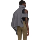 Ports 1961 Grey Fully Fashioned Poncho Turtleneck