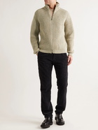 Massimo Alba - Bergen Ribbed Wool, Yak and Cashmere-Blend Zip-Up Cardigan - Neutrals