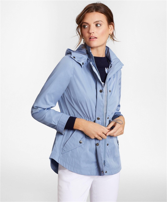 Photo: Brooks Brothers Women's Water-Repellent Raincoat | Light Blue