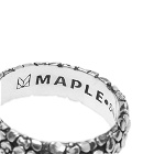 Maple Men's Floral Band Ring in Silver