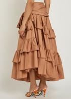 Chloe Tiered Cotton-poplin Maxi Skirt Light Pink