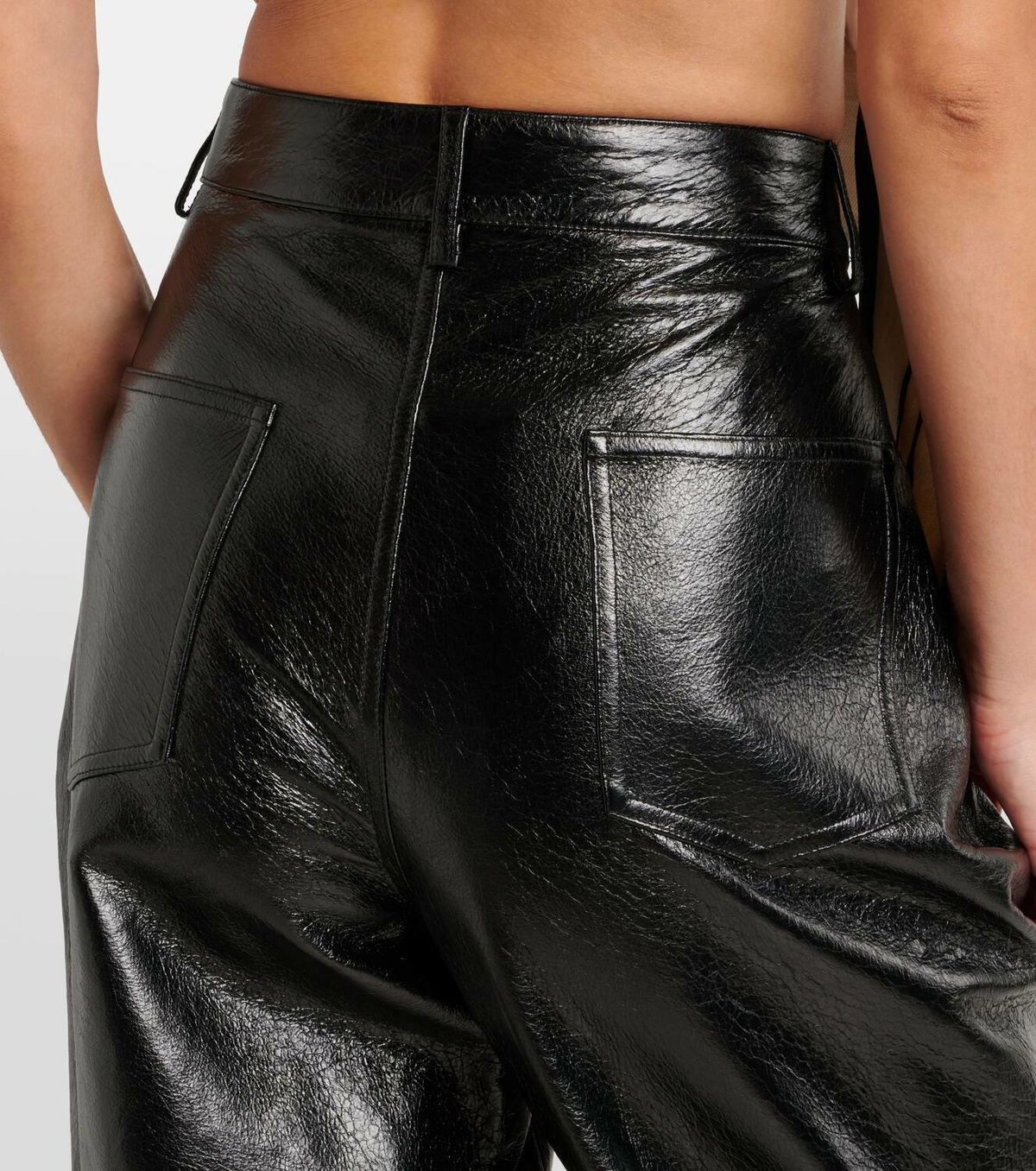 Jacques Wei High-rise leather wide-leg pants