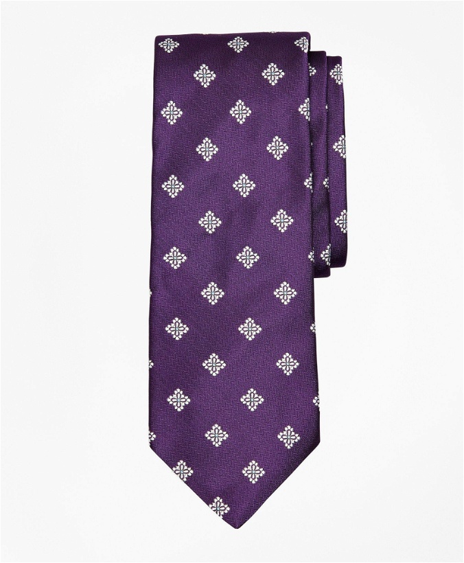 Photo: Brooks Brothers Men's Open Neat Floral Tie | Purple