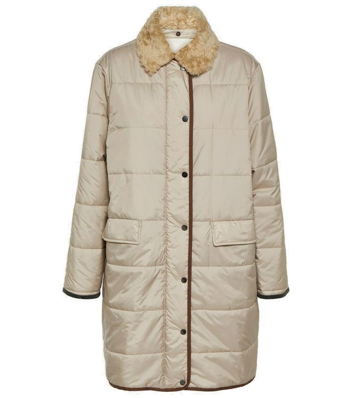 Photo: Brunello Cucinelli Quilted shearling-trimmed puffer coat