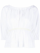 Molly Goddard White Katie Peplum Blouse