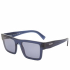 Prada Eyewear Men's PR 19WS Symbole Sunglasses in Black/Blue
