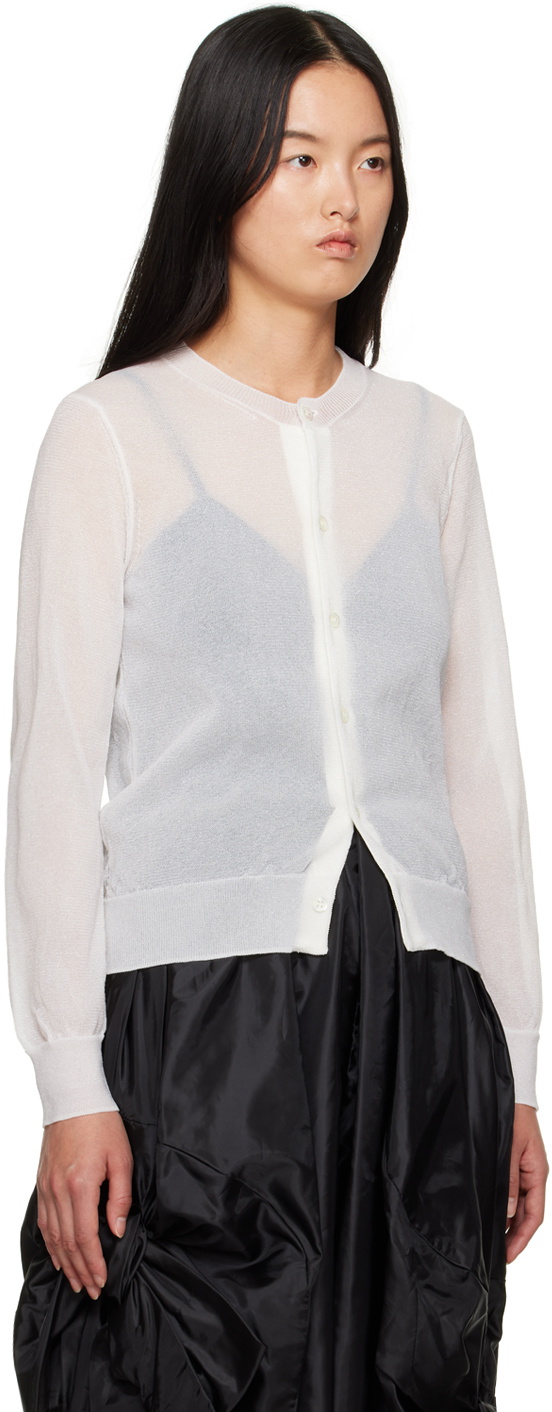 Comme des Garçons Comme des Garçons Off-White Semi-Sheer Cardigan