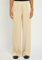 Vince Pintucked Satin-crepe Trousers Cream