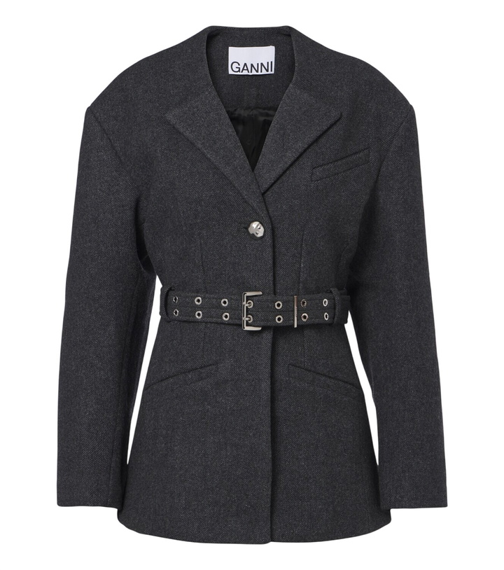 Photo: Ganni Belted wool and cashmere-blend blazer