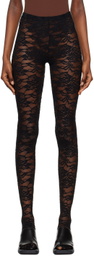 We11done Black Flower Tights