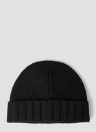 Compass Patch Beanie Hat in Black