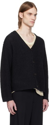 CMMN SWDN Black Eldar Tape Knit Cardigan