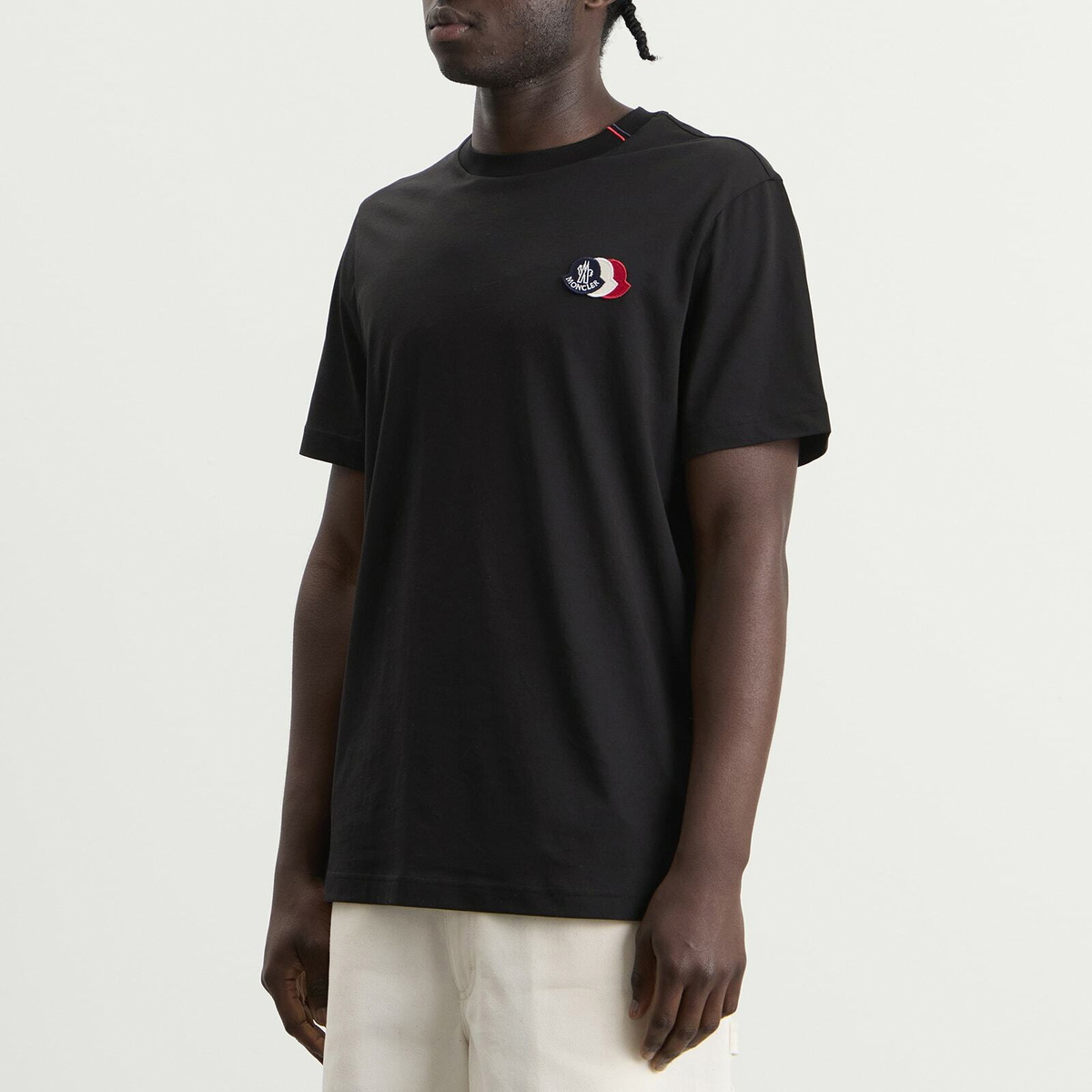 Moncler Men's Cotton Patch Logo T-Shirt in Black