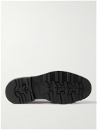 Manolo Blahnik - Hudson Suede-Trimmed Leather Penny Loafers - Black