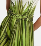 Oscar de la Renta Printed cotton-blend poplin midi dress