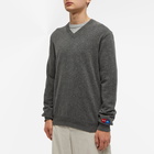 Comme des Garçons Play Men's Invader Heart V-Neck Knit in Grey