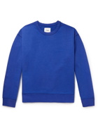 DRAKE'S - Logo-Embroidered Cotton-Jersey Sweatshirt - Blue