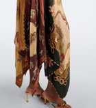 Zimmermann Valiant draped printed silk maxi skirt