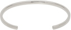 MM6 Maison Margiela Silver Numeric Minimal Signature Cuff Bracelet