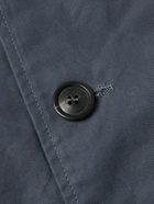 Ghiaia Cashmere - Belted Waxed Cotton-Canvas Trench Coat - Blue