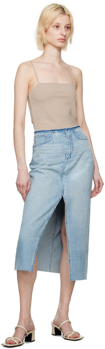 rag & bone Blue Clara Denim Maxi Skirt