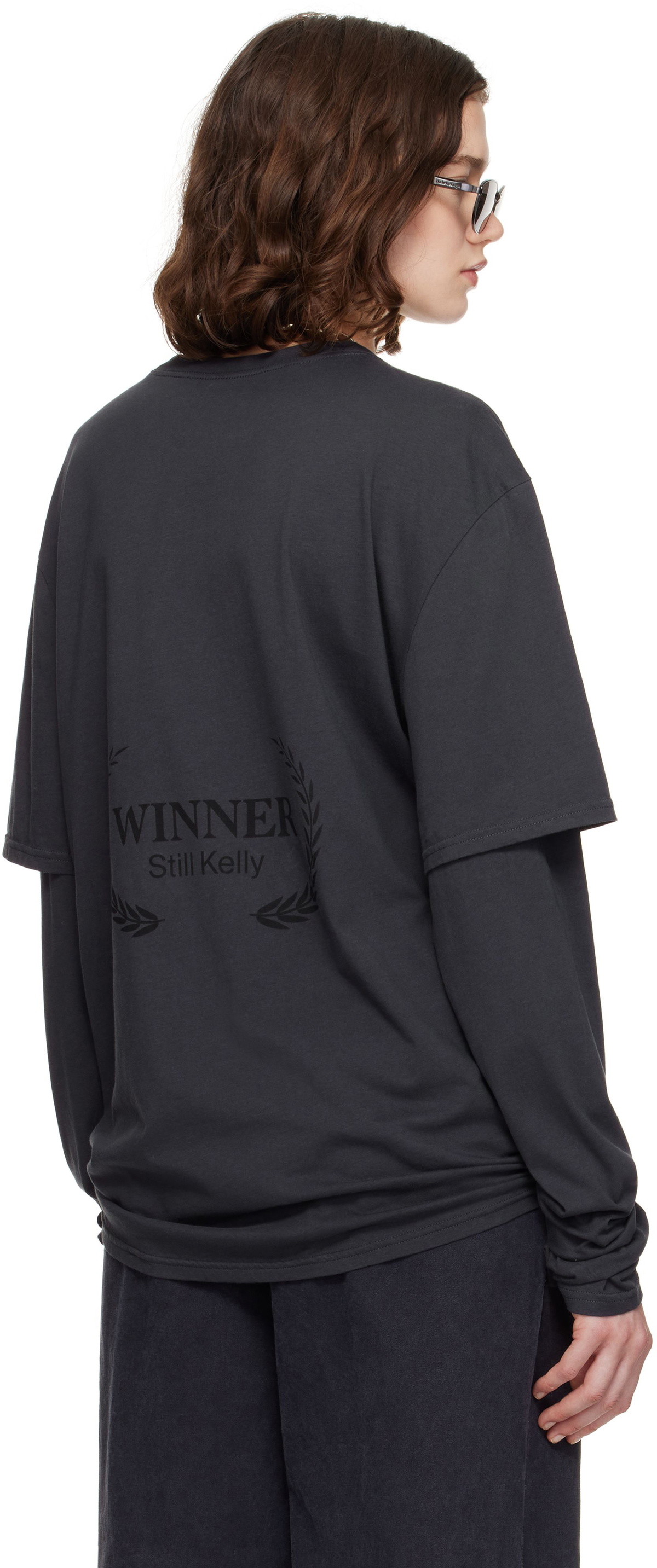 Still Kelly Black Layered 'Winner' T-shirt