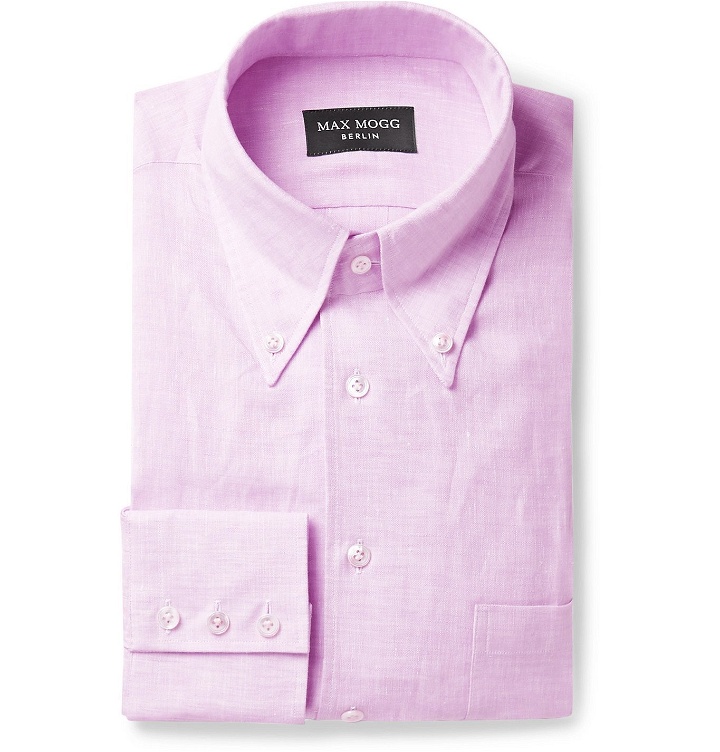 Photo: Maximilian Mogg - Button-Down Collar Linen Shirt - Pink