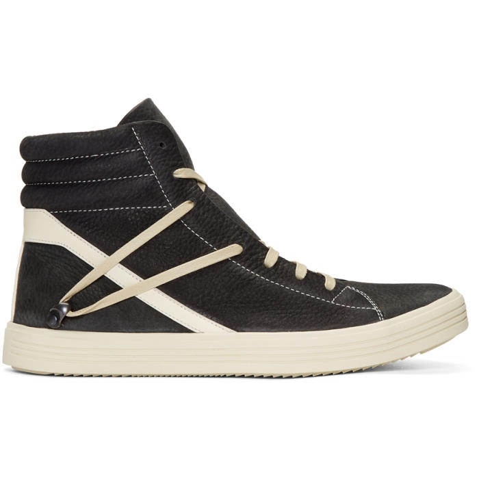 Photo: Rick Owens Black and Off-White Geothrasher High-Top Sneakers 