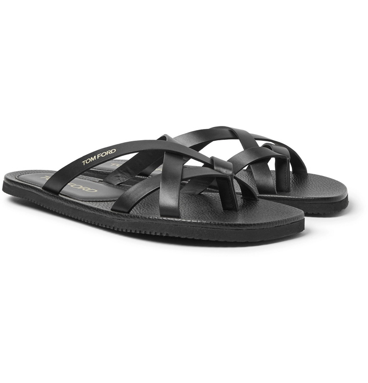 Photo: TOM FORD - Seafield Leather Sandals - Black