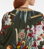 Camilla Embellished floral silk beach cover-up