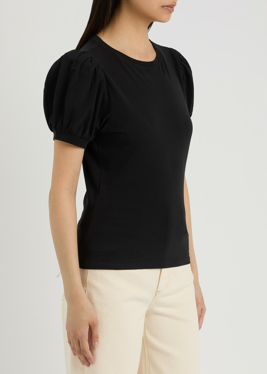 Paige Matcha Cotton T-shirt Black