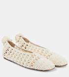Magda Butrym Floral-appliqué crochet ballet flats