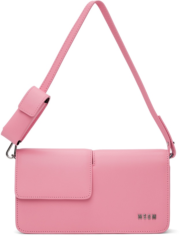 Photo: MSGM Pink Double Flap Baguette Bag
