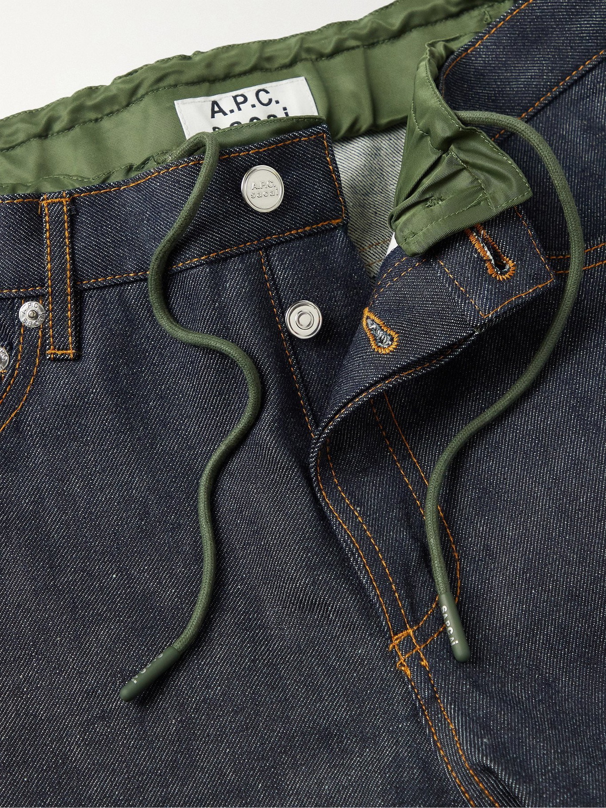 A.P.C. - Sacai Nylon-Trimmed Denim Jeans - Blue - M