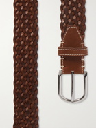 BRIONI - 4cm Woven Leather Belt - Brown