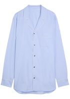 Moncler Logo-appliquéd Cotton Shirt Blue