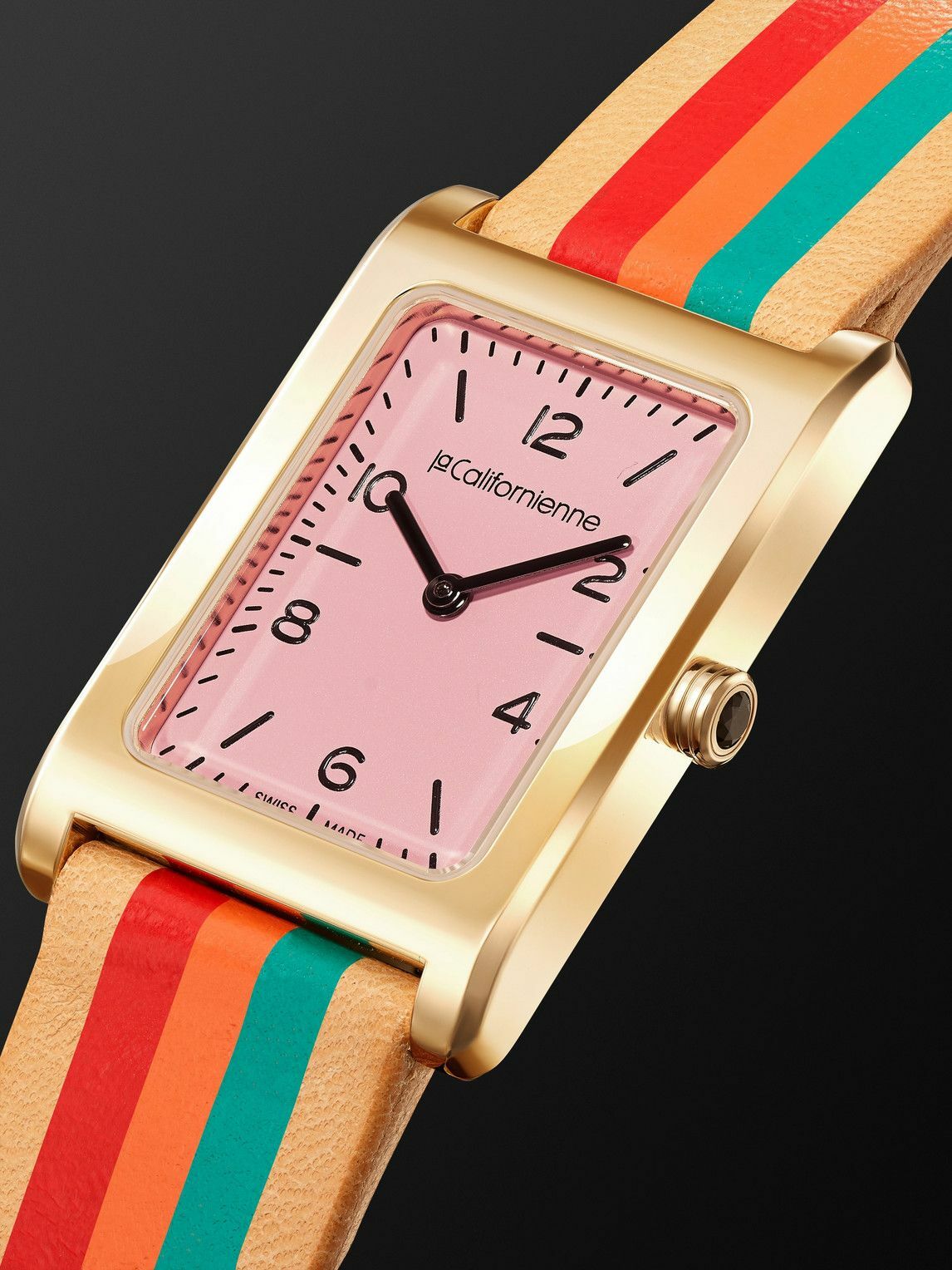 laCalifornienne - Daybreak 24mm Gold-Plated and Leather Watch, Ref. No. BD-09 YG TERR