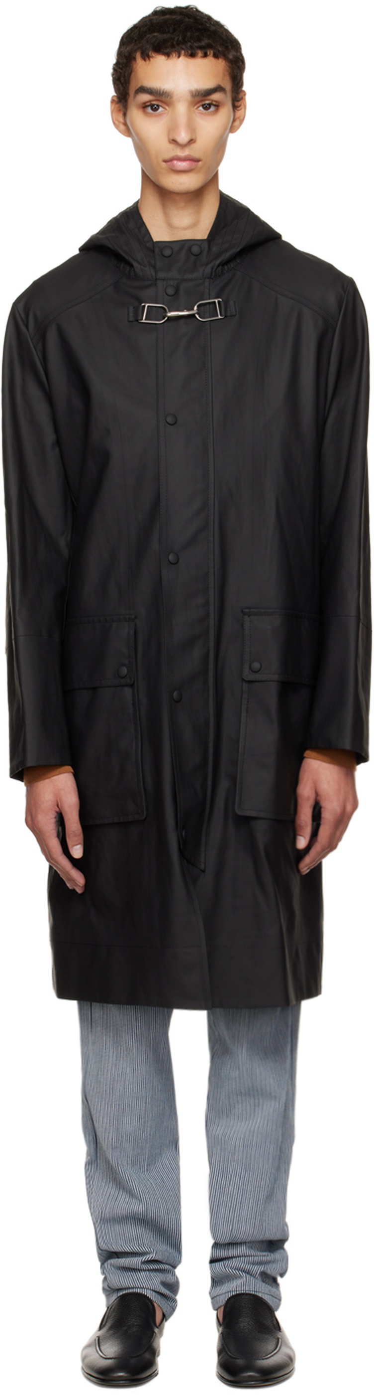 Gabriela Hearst Black Coated Coat Gabriela Hearst