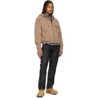 Dime Taupe Cursive Small Logo Zip Hoodie