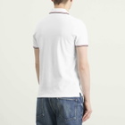 Moncler Men's Cotton Piquet Short Sleeve Polo in White