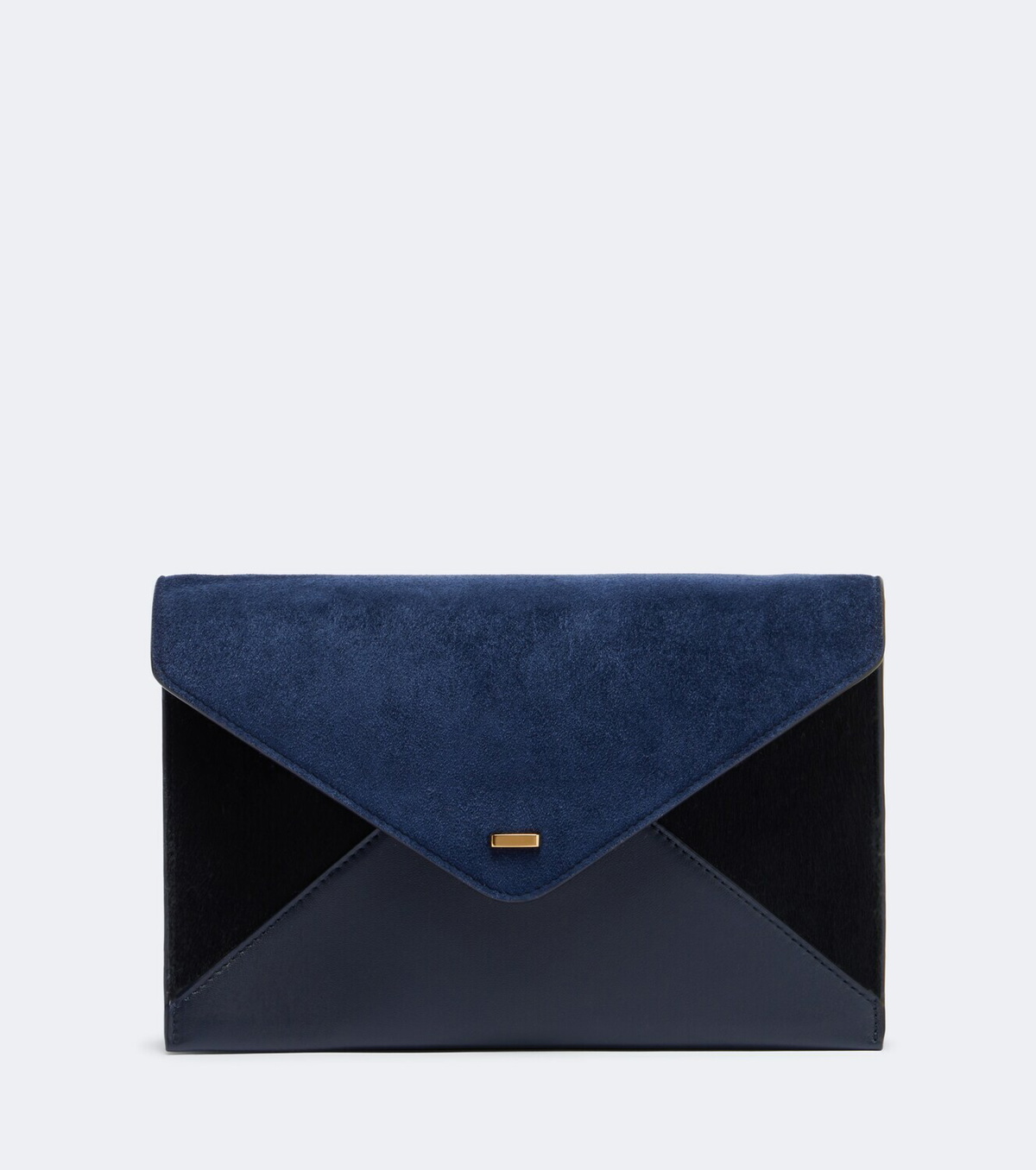 Khaite Grace leather-trimmed suede clutch