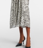 Nina Ricci Polka-dot satin midi dress