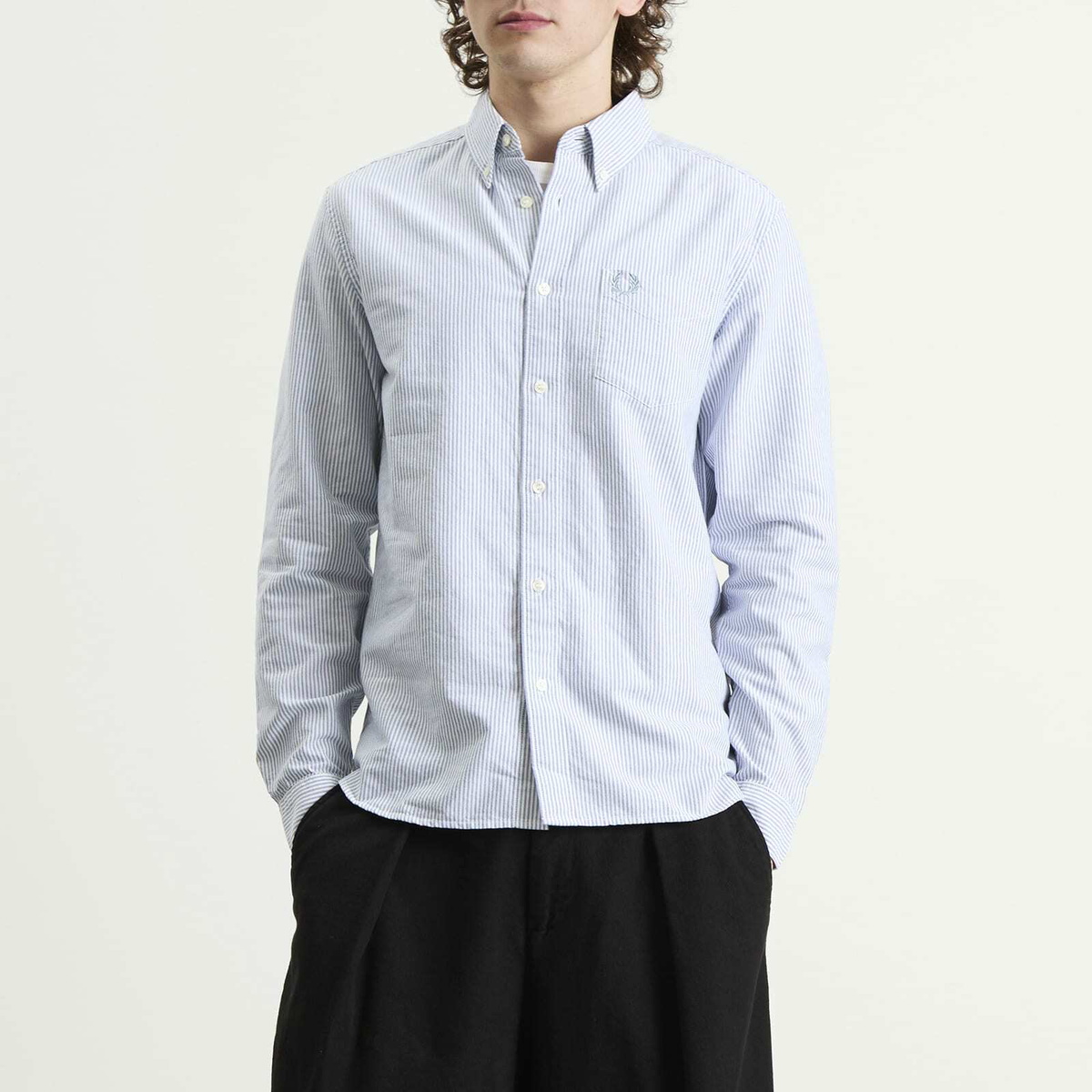 Fred Perry Men's Oxford Stripe Shirt in Blue/White