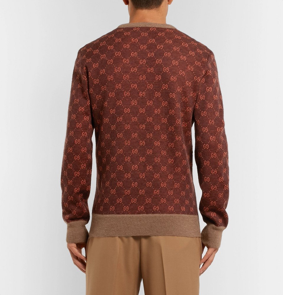 Capasa Milano Jacquard Logo Sweater - Mann Strick Brown L for Men