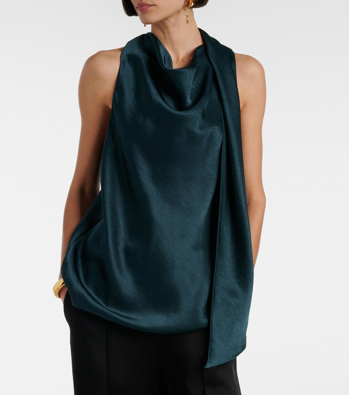 Vince Scarf-detail satin top
