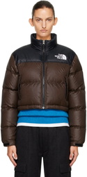 The North Face Brown Nuptse Short Down Jacket